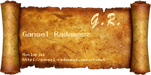 Gansel Radamesz névjegykártya